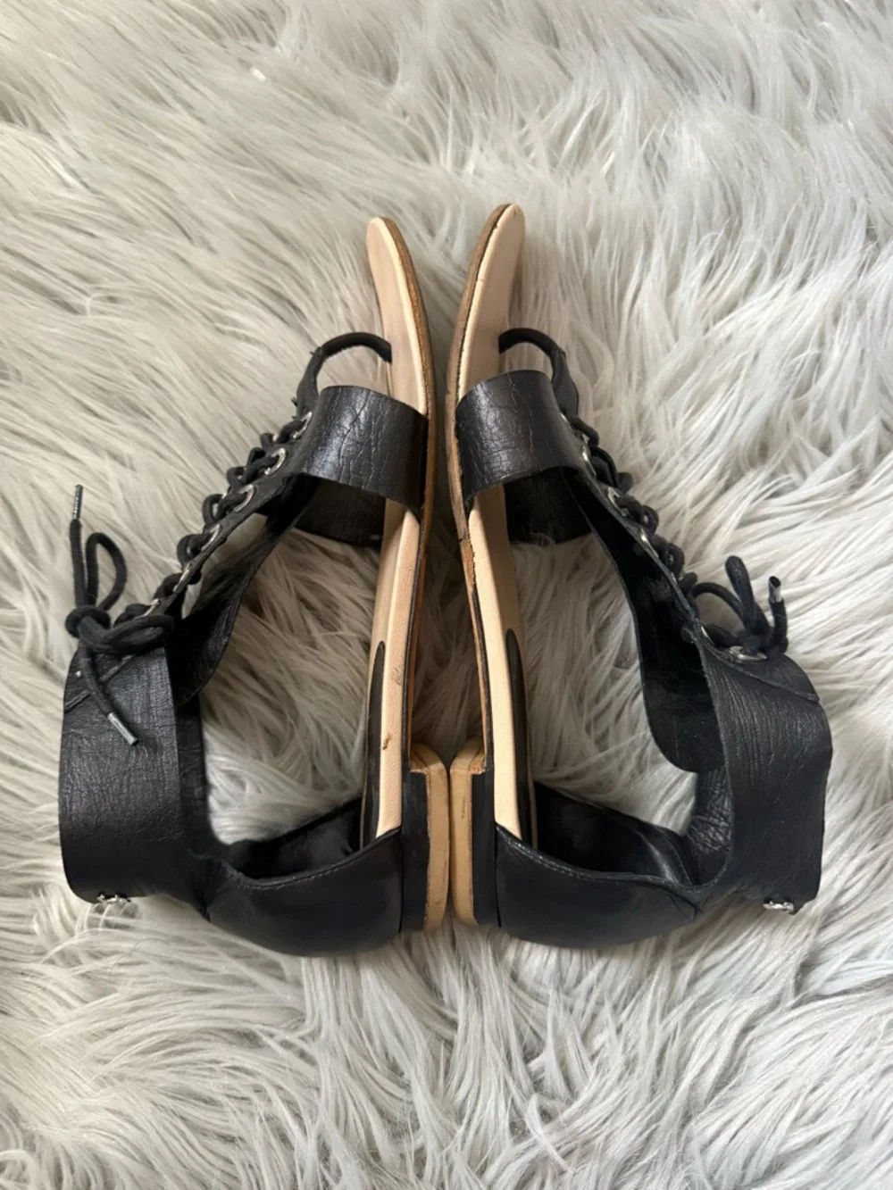 CHANEL black leather